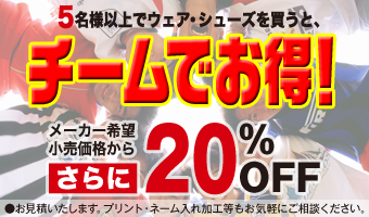 チームだと20%OFF